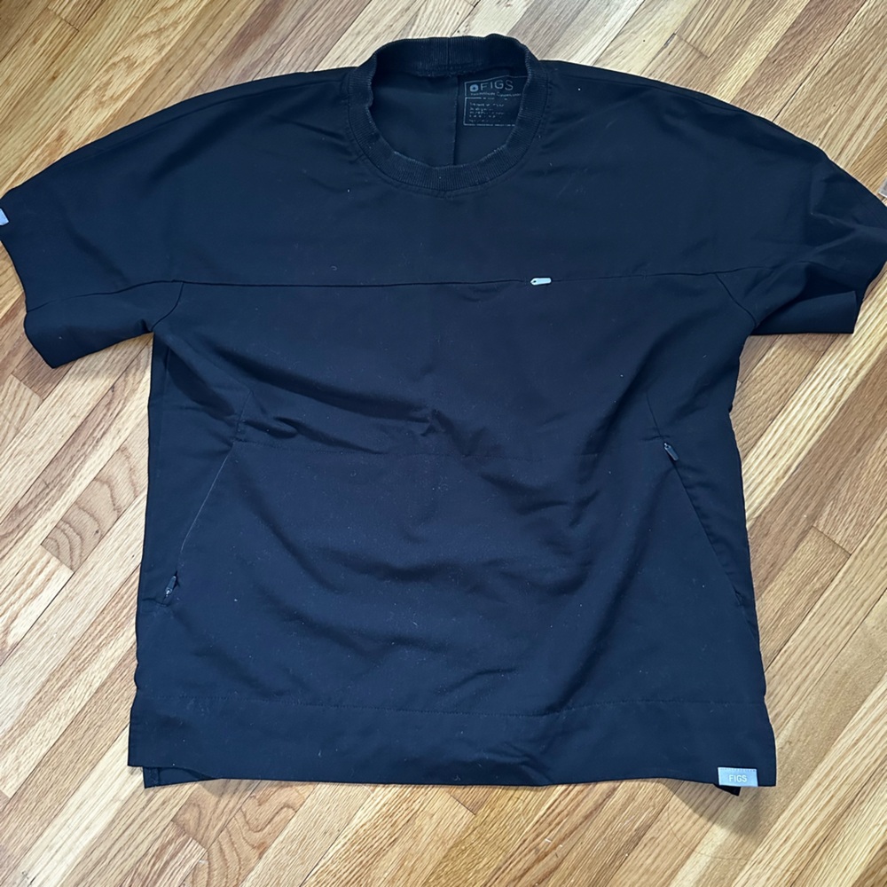 Figs Black Short Sleeve Top